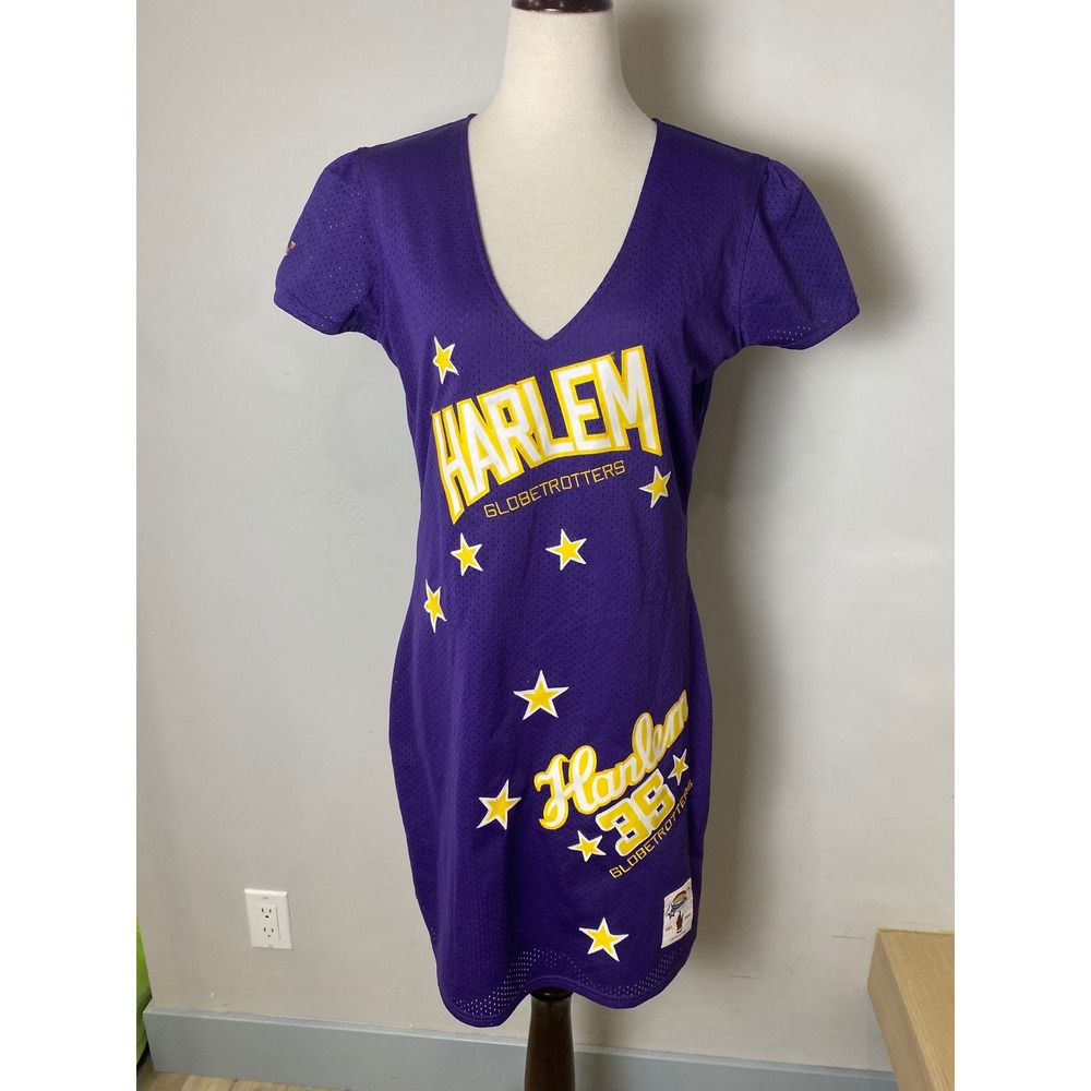 Platinum Fubu Harlem Globetrotters 75th Anniversary Jersey Dress Purple Y2K L